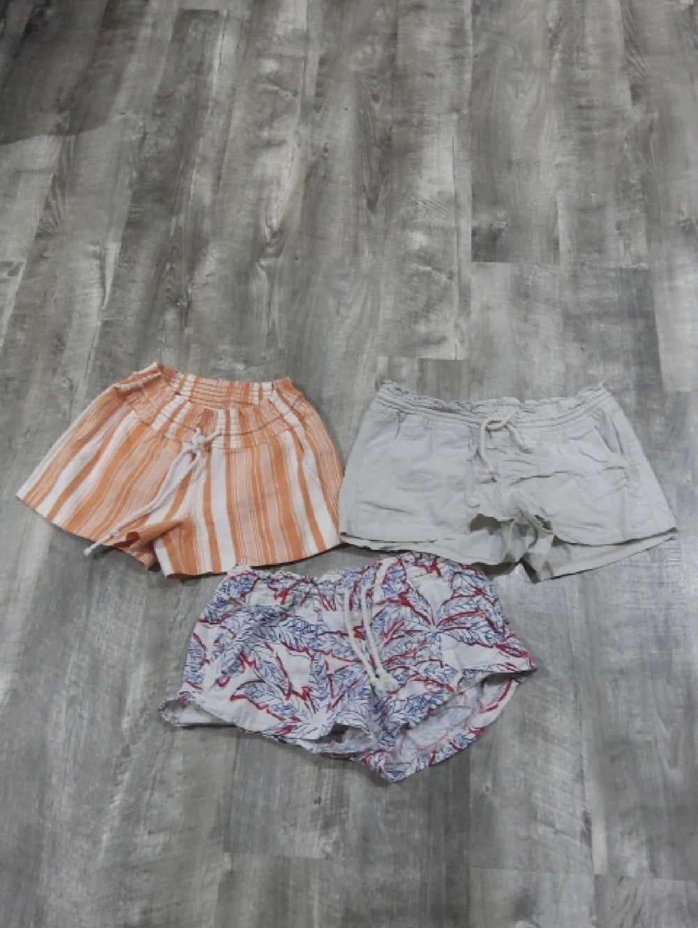 3 Pairs Roxy Women's Drawstring Cotton Shorts Size Small